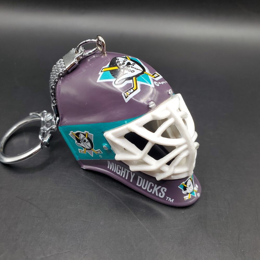 Anaheim Mighty Ducks Keychain Goalie Helmet NHL Hockey Key Chain